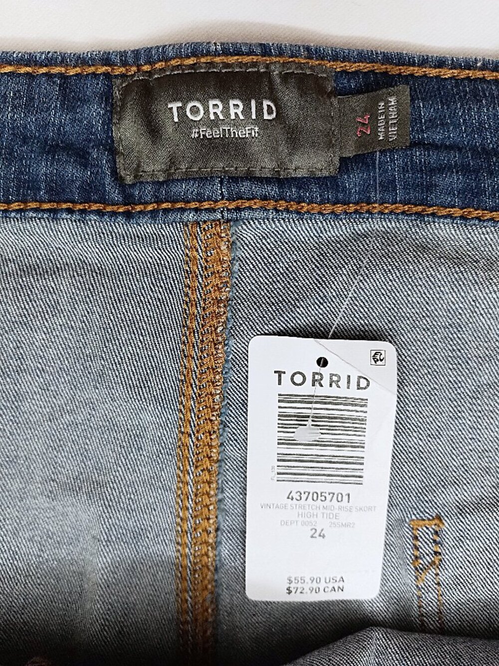TORRID Mid-Rise Vintage Stretch Denim Skort. Plus Size 24 - Picture 12 of 15